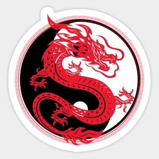 dragon yin yang Sticker